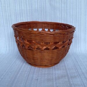 Sweet Little Round Basket in Reddish-Orange